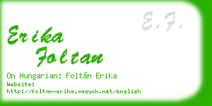 erika foltan business card